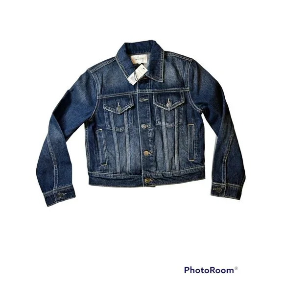 Current/Elliott The Baby Trucker Cropped Denim Jacket Blue Size 2 NEW WITH TAGS - Picture 3 of 8